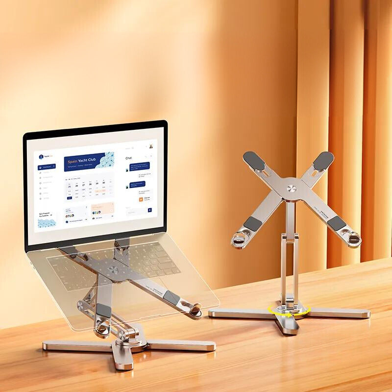 Foldable aluminum laptop stand compatible with Macbook Air Pro 