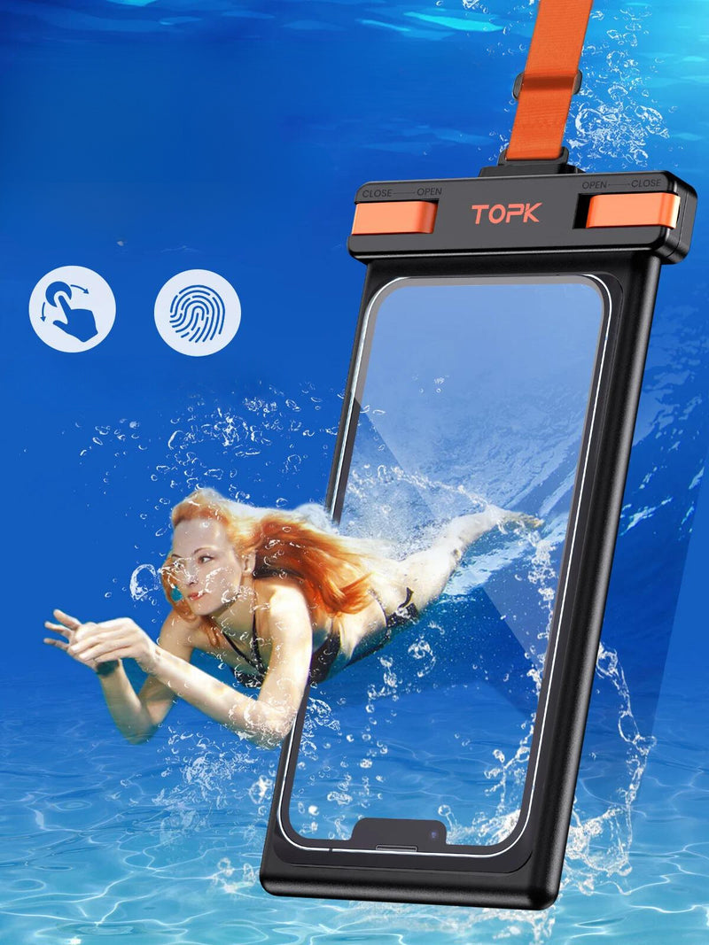 TOPK IPX8 Waterproof Pouch - Compatible with Touch Screens up to 7.0