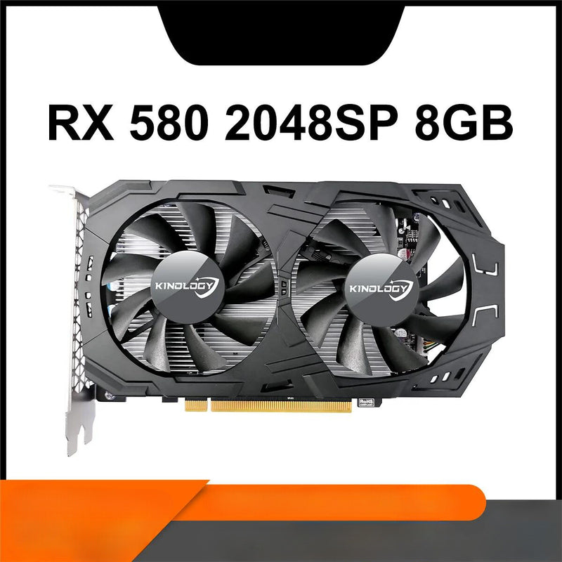 RX 580 8GB 2048SP GDDR5 Gaming Graphics Card - AMD Radeon Performance for PC with HDMI