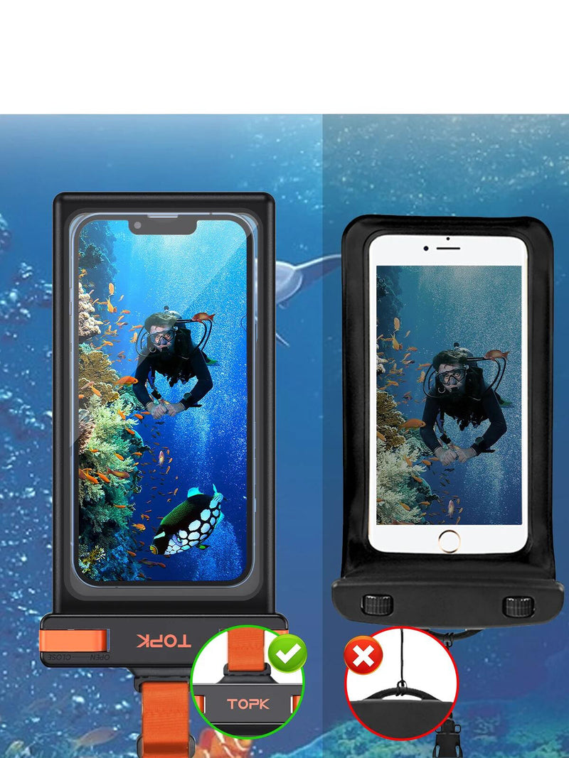 TOPK IPX8 Waterproof Pouch - Compatible with Touch Screens up to 7.0