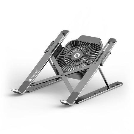 Aluminum alloy foldable laptop stand with fan