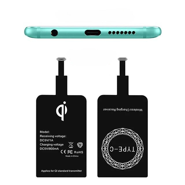 Récepteur de Chargeur Sans Fil - Adaptateur Type C et Micro USB pour iPhone 5/6/7 et Téléphones Android