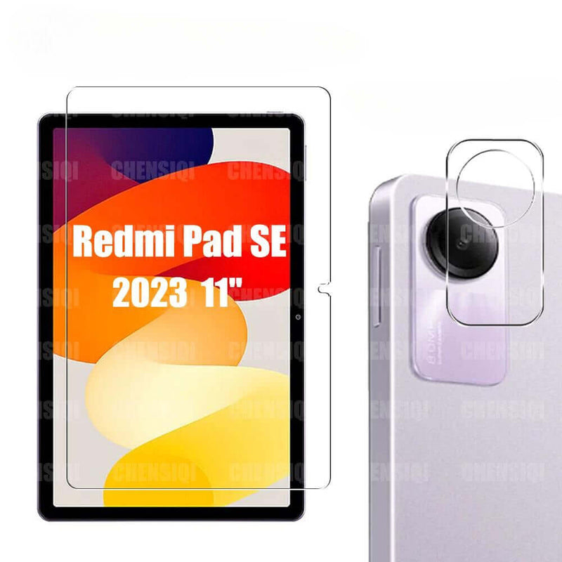 Protection d'Écran en Verre Trempé pour Xiaomi Redmi Pad SE 11" (2023) avec Protection de Caméra Arrière Anti-chute/Anti-rayures