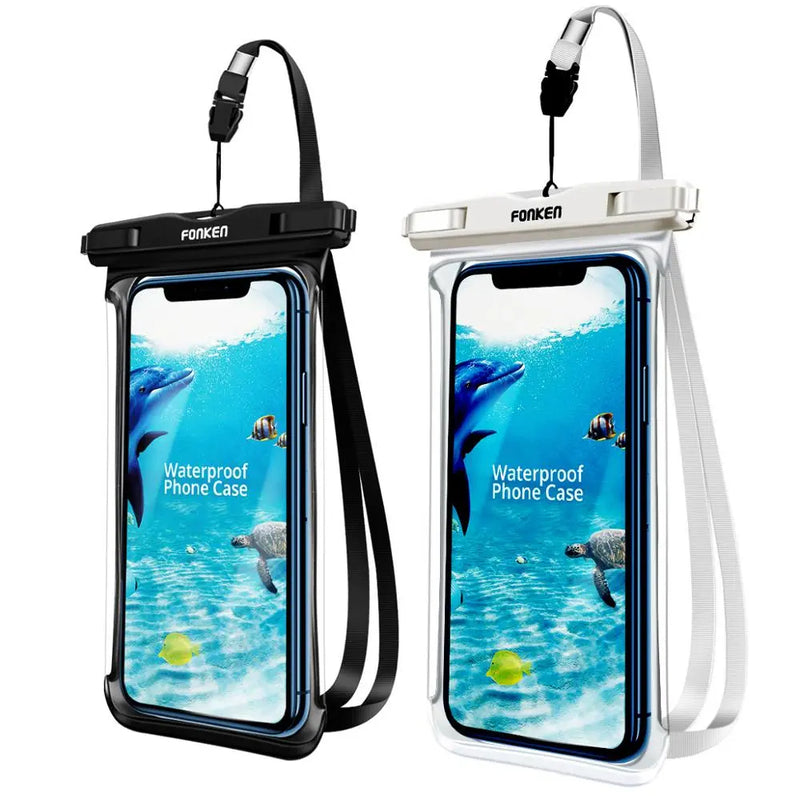 FONKEN Transparent Waterproof Phone Pouch - Full Protection for Swimming and Diving 