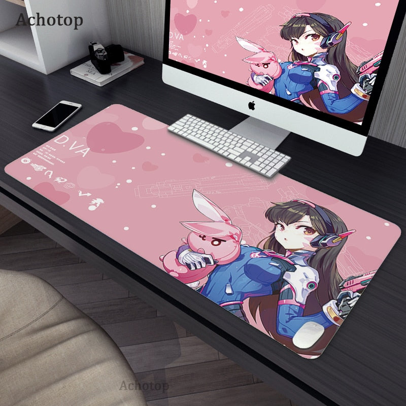 Tapis de souris de jeu Anime, design cool et mignon avec bord surjeté