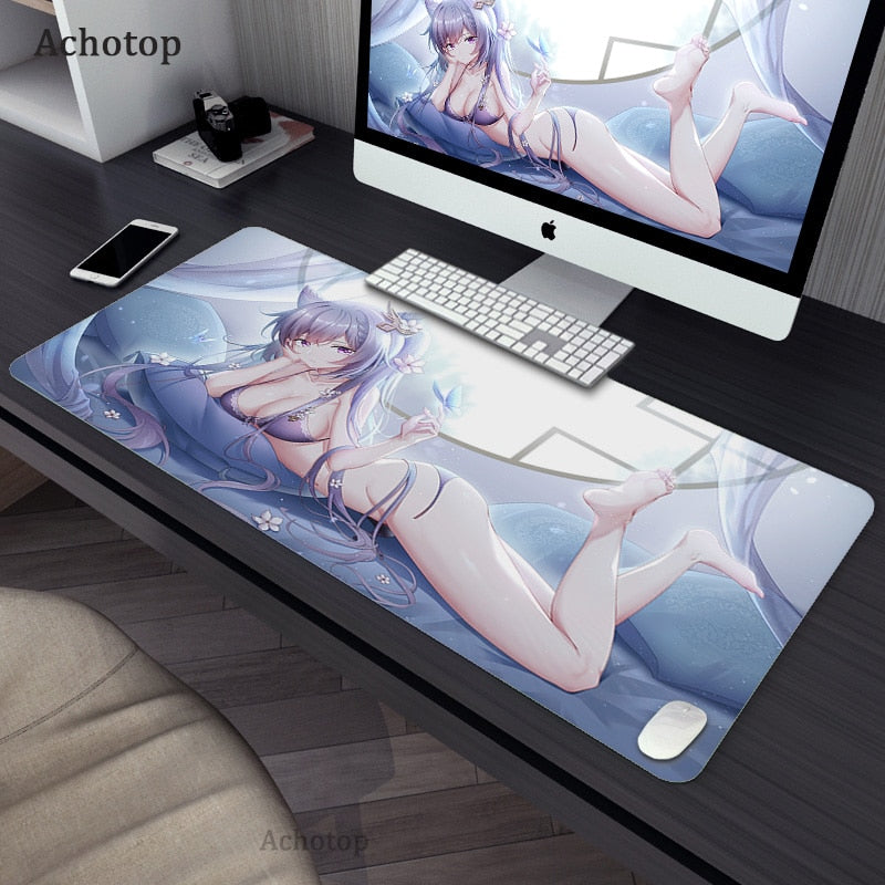 Tapis de souris de jeu Anime, design cool et mignon avec bord surjeté