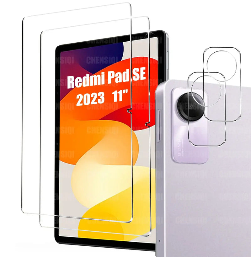 Protection d'Écran en Verre Trempé pour Xiaomi Redmi Pad SE 11" (2023) avec Protection de Caméra Arrière Anti-chute/Anti-rayures