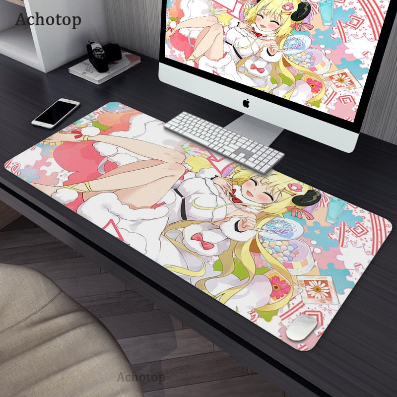 Tapis de souris de jeu Anime, design cool et mignon avec bord surjeté