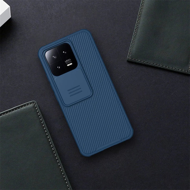 Anti-Shock and Anti-Fingerprint Protective Case for Xiaomi 13 Pro with Sliding Lens Cover 