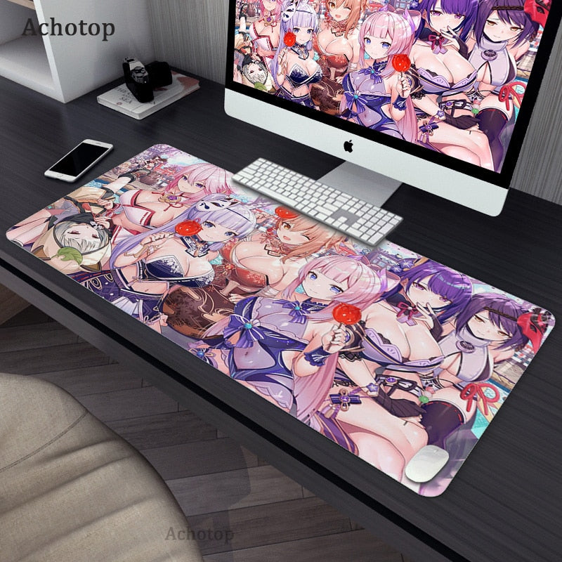 Tapis de souris de jeu Anime, design cool et mignon avec bord surjeté