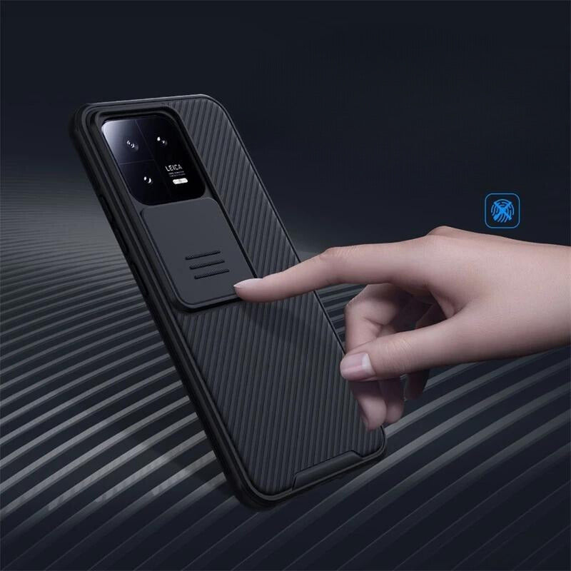 Anti-Shock and Anti-Fingerprint Protective Case for Xiaomi 13 Pro with Sliding Lens Cover 