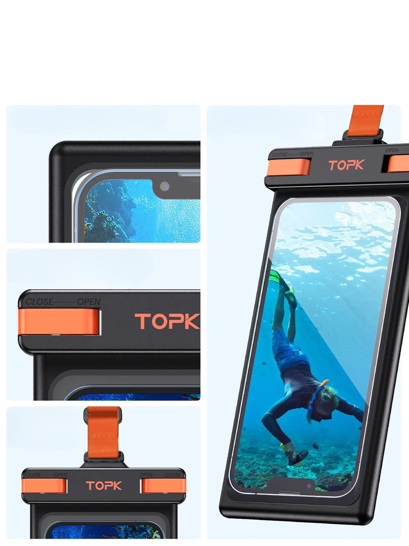 TOPK IPX8 Waterproof Pouch - Compatible with Touch Screens up to 7.0