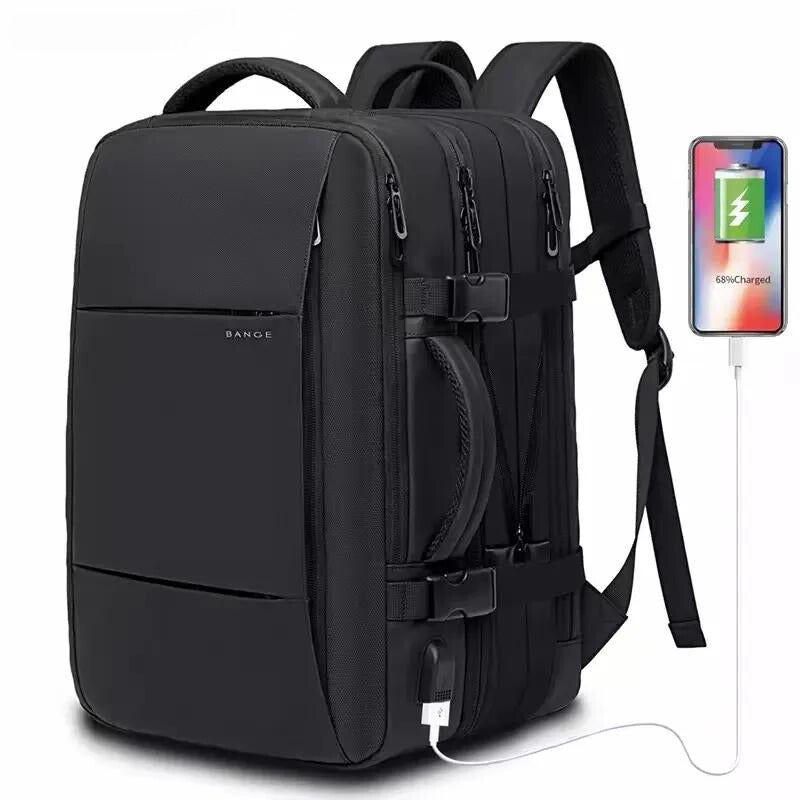 Waterproof Backpack for Men - Business, Travel, School, USB, Large Capacity, Expandable for 17.3 Computer 