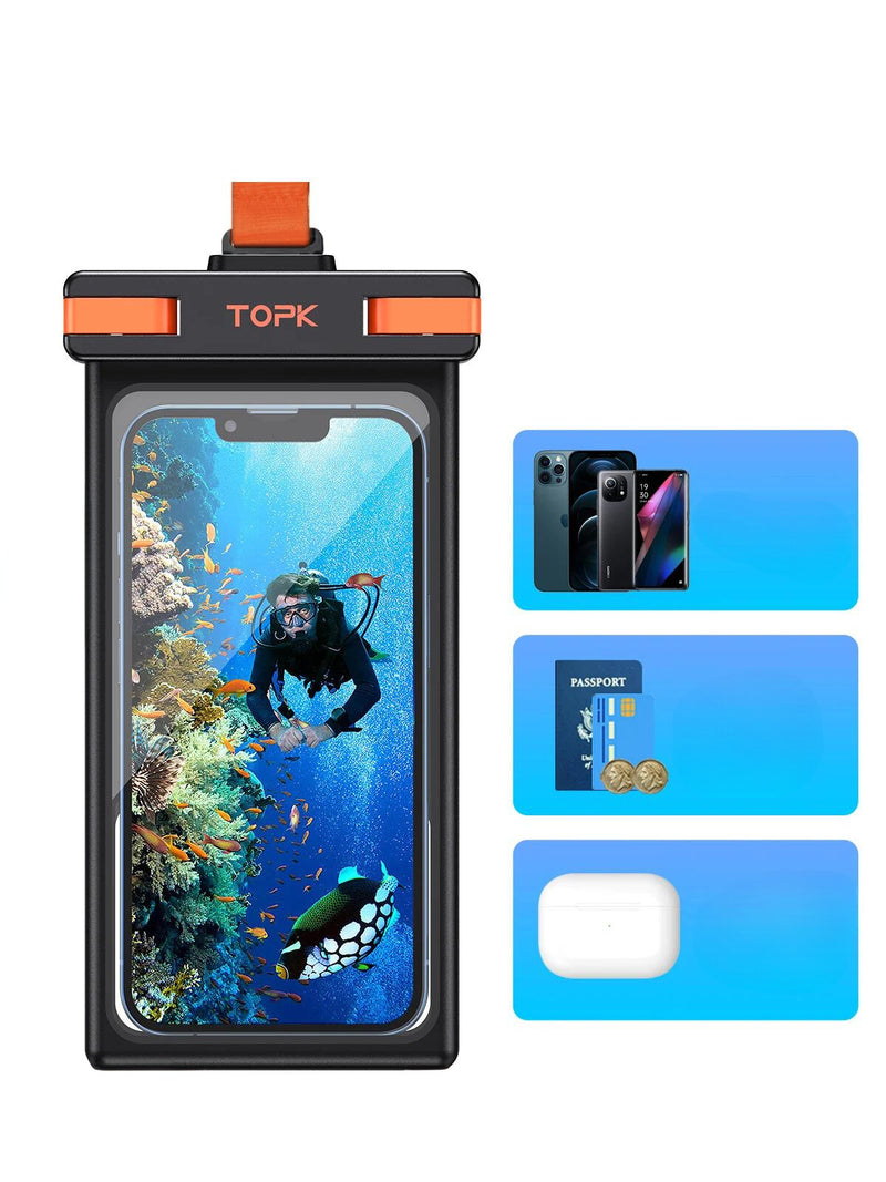 TOPK IPX8 Waterproof Pouch - Compatible with Touch Screens up to 7.0