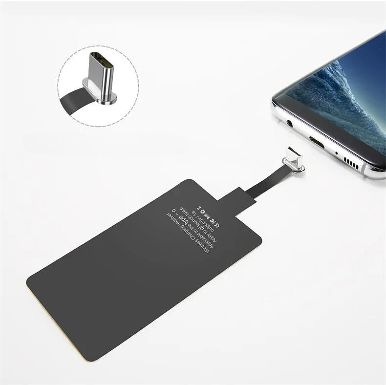 Récepteur de Chargeur Sans Fil - Adaptateur Type C et Micro USB pour iPhone 5/6/7 et Téléphones Android