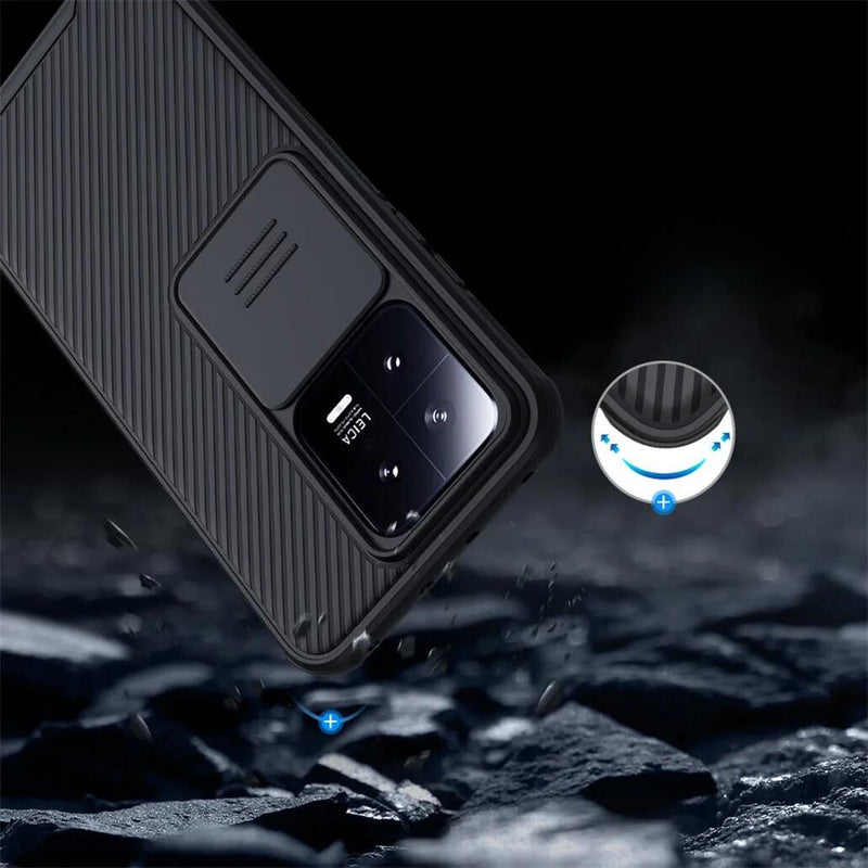 Anti-Shock and Anti-Fingerprint Protective Case for Xiaomi 13 Pro with Sliding Lens Cover 