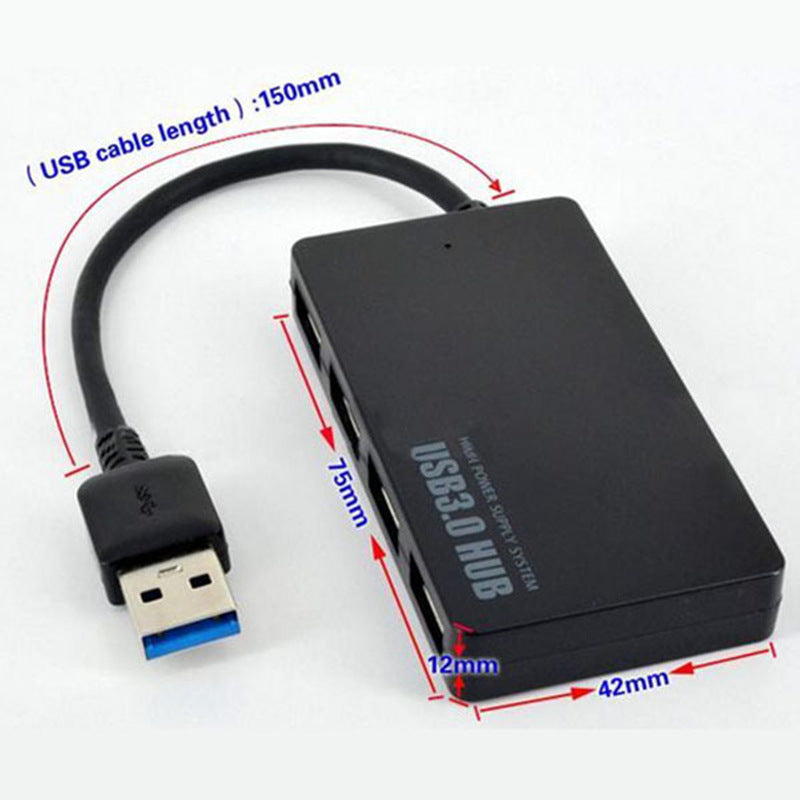 Hub USB 3.0 noir à 4 ports grande vitesse