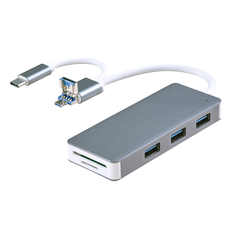 Lecteur de carte USB 3.0 Type C argenté 