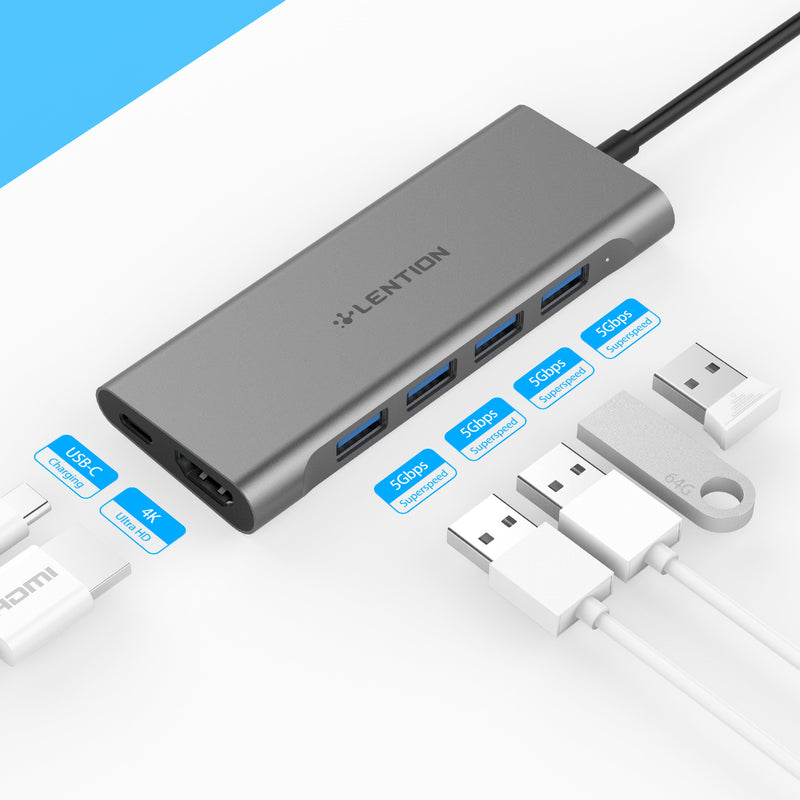 Hub HDMI USB C à 4 ports pour téléphone portable