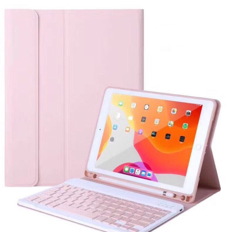 Étui avec clavier Bluetooth et stylo rose pour tablette