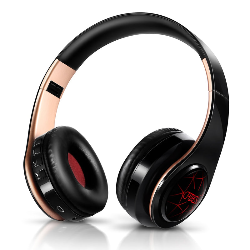 Bluetooth Wireless Headphones with Breathing Lights and Powerful Bass 