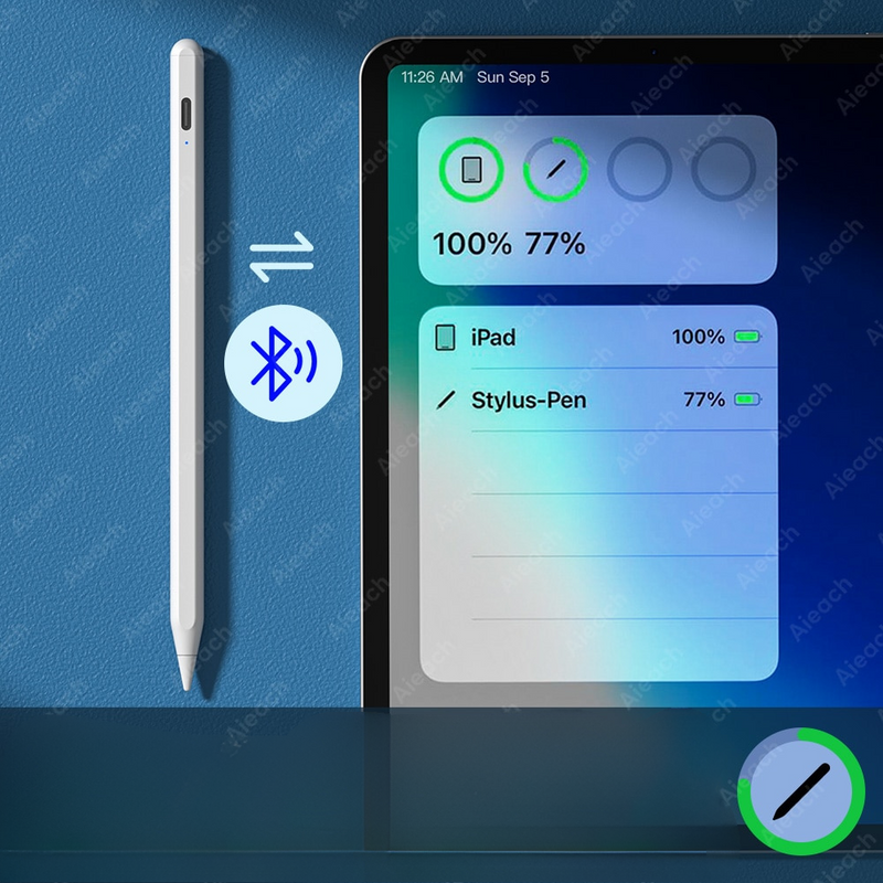 Stylet avec rejet de paume et inclinaison compatible avec iPad Pro 11 12.9 Air 4/5 7/8/9/10ème mini 5 6 2018-2023
